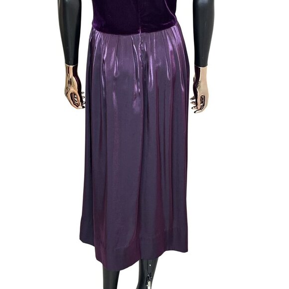 Jessica Howard Purple Velvet & Shimmer Evening Gown - Size 14 - Picture 8 of 10